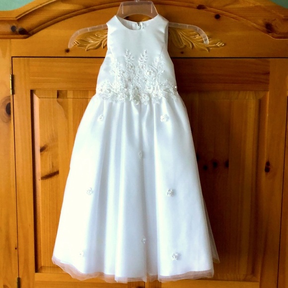 🌟HP🌟Appliqué & Tulle Flower Girl Dress - Picture 1 of 10
